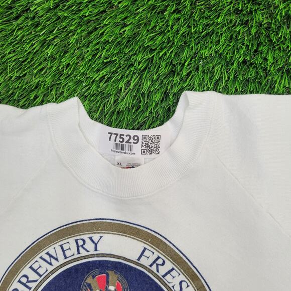 Vintage 90s Kalik Beer Sweatshirt Womens XL 22x22 Boxy White - Picture 15 of 16